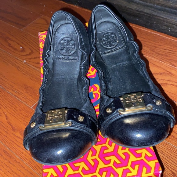 Black Tory Burch Ambrose Ballet Mestico/Finni Veg Leather - Picture 9 of 10